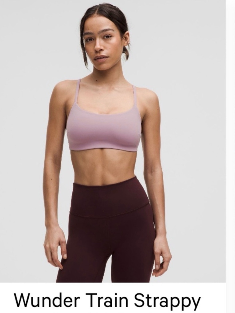 Wunder Train Strappy Racer Bra - Mauve Pink